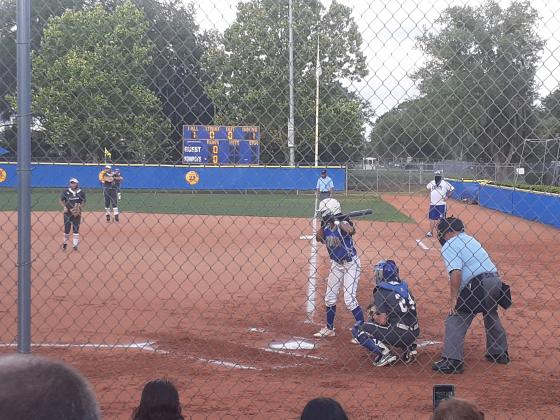 Osceola sophomore second baseman Nayeli Hernandez steps into the batter’s box against West Orange starting pitcher Lindsey Goby. Hernandez, the Lady Kowboys leading hitter this season, went one for three with a run scored in the game.