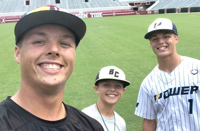 The Palmi Boys – Chris (left), Josh (center) and Nick (left) — are all involved in travel league baseball this summer. Chris and Nick are both standouts for St. Cloud High School. SUBMITTED PHOTO