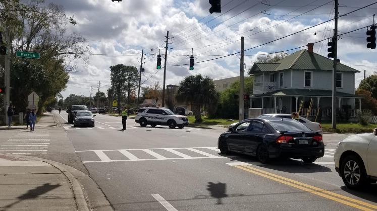 Southbound Thacker Avenue was closed to traffic near Osceola High in the aftermath of Friday's lockdown. PHOTO/KEN JACKSON