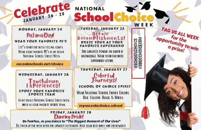 Osceola County schools will still celebrate National School Choice Week next week. 