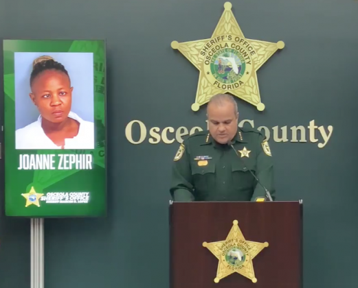 Sheriff Marcos Lopez delivers the report on an Orange County woman found early Sunday morning in Poinciana wanted on an Orange County warrant.