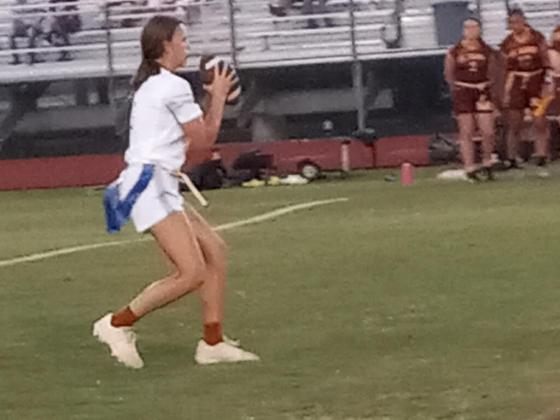 Harmony flag football QB Martha Edwards accounted for 34 touchdowns for the Longhorns en route to earning the county’s Offensive Player of the Year nod. FILE PHOTO