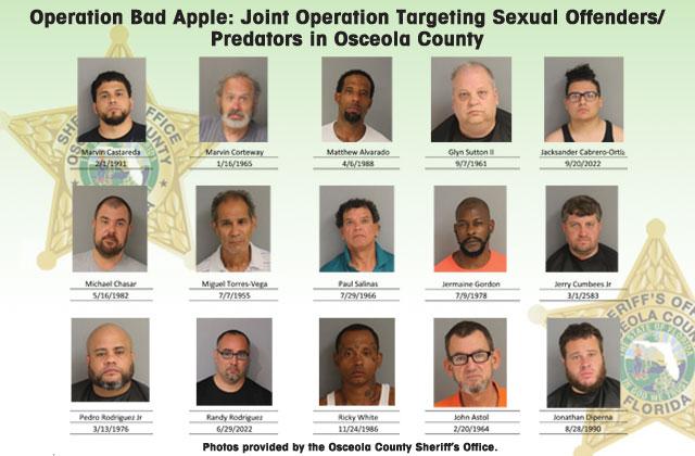 An operation to corral sexual offenders who remained in violation of state statute netted 56 arrests in Osceola County from March 28 through Friday.
