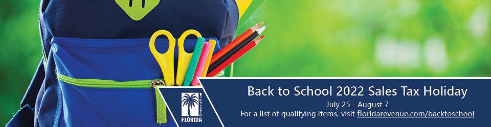 Back to School means shopping, and in the state of Florida you can do much of it sales tax-free starting Monday, July 25. FLORIDA DEPT. OF REVENUE