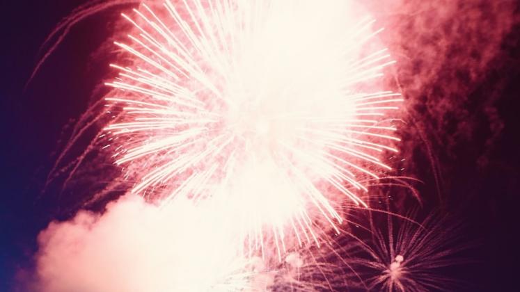 Fireworks burst over East Lake Toho in celebration of America.