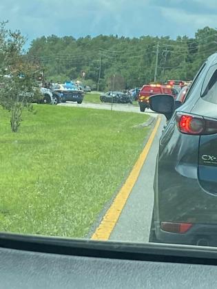 The crash tied up southbound Pleasant Hill Road traffic for hours Saturday afternoon.