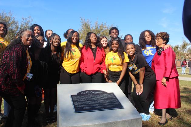 Charles L. Martin will be forever immortalized as the student who integrated the Class of 1966 at Osceola High. A plaque honoring him was dedicated Monday in the school’s courtyard. PHOTO/KEN JACKSON