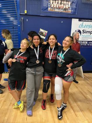 Gateway wrestlers Genesis Fuentes, Elody Rodriguez, Lilly Yambor, and Emiliana Martinez are state tournament qualifiers in the FHSAA girls wrestling tournament this weekend. 
