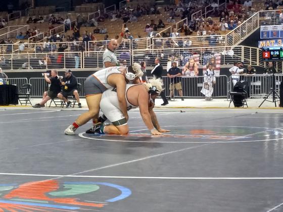 Harmony's second state wrestling champion and finishes his season with a 46-0 undefeated season. PHOTO/J. DANIEL PEARSON