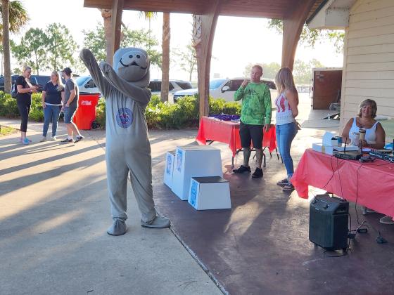 There's Marley the Manatee, the swim safety mascot! PHOTO/KEN JACKSON