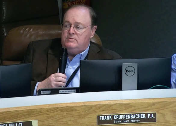 Osceola School Board Attorney Frank Kruppenbacher will stay on passed his Sept. 1 resignation date until the District can secure his successor — an in-house position. FILE PHOTO