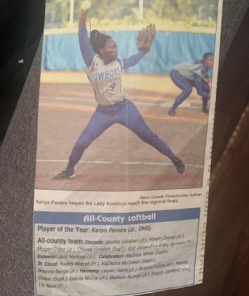 Pereira was a dominant force as a pitcher for Osceola High from 2010-13. As a junior, she was named the Osceola News-Gazette’s Softball Player of the Year. SUBMITTED PHOTO