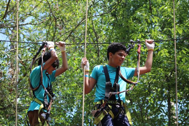 Children in danger of losing their sight recently got the chance to improve their mobility — and confidence — during a recent excursion to Orlando Tree Trek Adventure Park, north of Reunion. PHOTOS/LIGHTHOUSE 