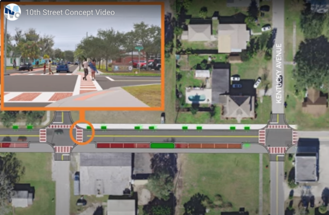 Making intersection improvements, like textured crosswalks nearest to the downtown corridor, are part of a 10th Street improvement project for which the city has secured a $1.2 million federal grant. FROM YOUTUBE/CITY OF ST. CLOUD