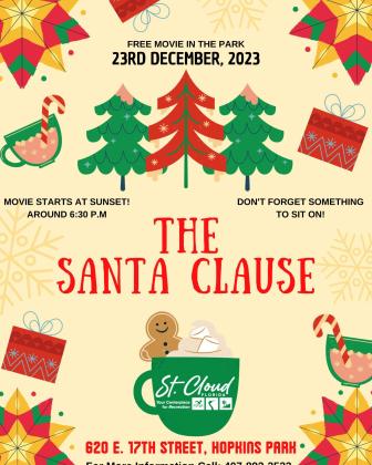 Bundle up and check out the City’s showing of The Santa Clause on Saturday, Dec. 23 at Hopkins Park at sunset (around 6:30).
