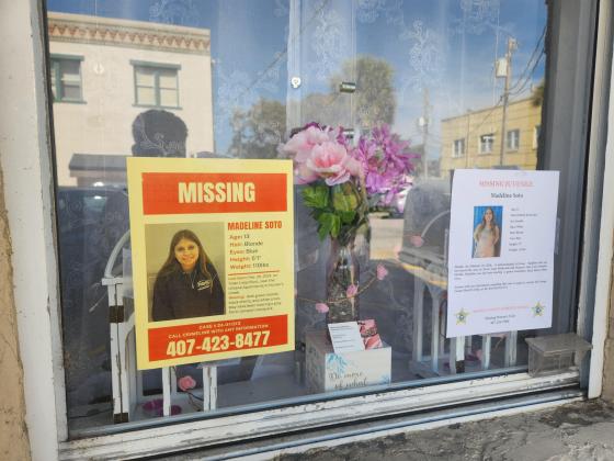 Fliers appeared across downtown Kissimmee Wednesday in the Orange County Sheriff's Office's to find Madeline Soto, a Kissimmee girl who attends Hunter's Creek Middle School but didn't show up Monday after being dropped off and has been missing since then. PHOTO/KEN JACKSON