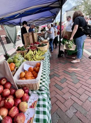 Shoppers and vendors fill the streets at Saturday’s St. Cloud Farmer’s Market. PHOTO/DEBBIE DANIEL