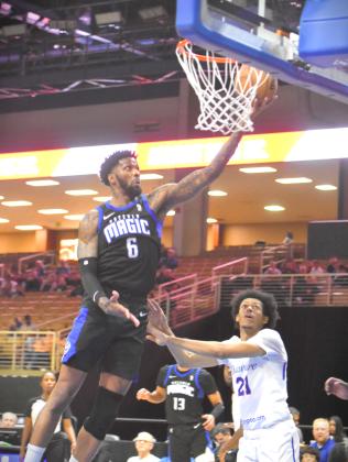 Chris Walker, an NBA G League veteran, will be the Osceola Magic’s starting center in Friday’s Eastern Conference semifinal at the Silver Spurs Arena. PHOTO/KATIE WILLIAMS