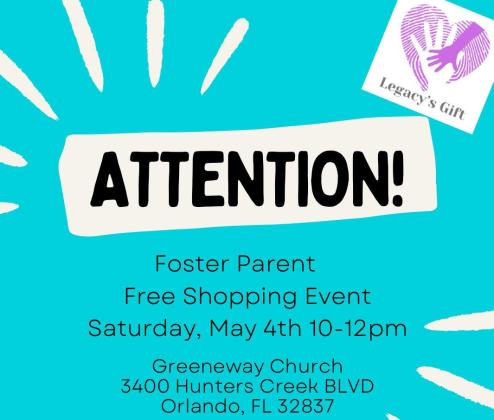 Legacy's Gift Foster Parent Shopping Event — May 4