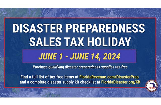 A 14-day sales tax “holiday” on storm-related items begins Saturday.