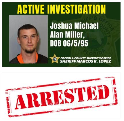On Facebook, the Osceola County Sheriff's Office announced Sunday morning it had made an arrest in Saturday's deadly shooting in Bay Lakes Estates. PHOTO/OSCEOLA COUNTY SHERIFF'S OFFICE