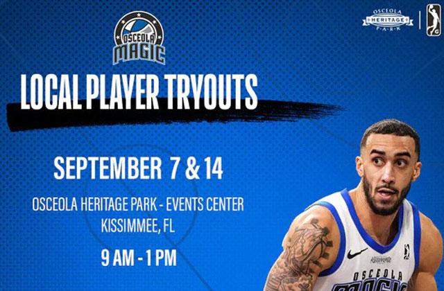 The Osceola Magic will hold an open tryout for the Orlando Magic's NBA G League team for the upcoming 2024-25 season.
