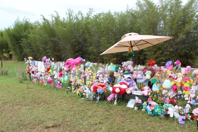 The memorial on March 28 — it continued to grow after that. FILE PHOTO