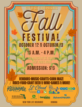 The City of St. Cloud presents Fall Festival on Oct. 12-13 from 10 a.m. to 4 p.m. at The Ranch at St. Cloud.
