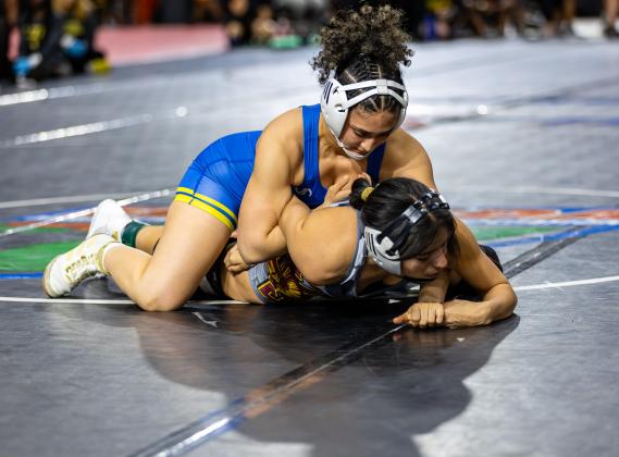 Osceola'a Paola Ramirez reached the semifinals of the 120-pound bracket at this weekend's Knockout Christmas Classic tournament. PHOTO/TAYLOR MCFEE