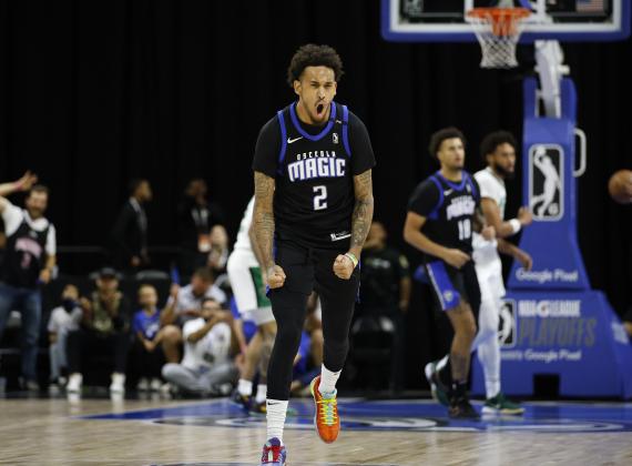 Alex Morales feels it -- the Osceola Magic will play for the NBA G League title after Sunday's thrilling victory. PHOTO/TAYLOR MCFEE