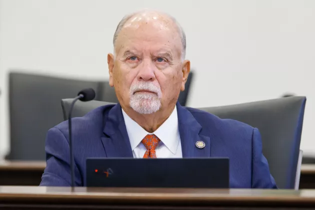 Senate Appropriations Chairman Ed Hooper said work continued through the weekend on a new state budget.  (Photo/Colin Hackley)
