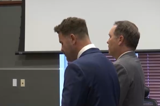 Former Kissimmee Police Officer Andrew Baseggio speaks on his own behalf at his sentencing hearing Monday. He had pled guilty to felony counts in connection with an April 2023 excessive force case that led to wholesale changes at KPD.