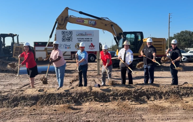 St. Cloud city, fire and building officials marked the ceremonial groundbreaking of Station 35 Tuesday. (Photo/St. Cloud Fire Rescue)