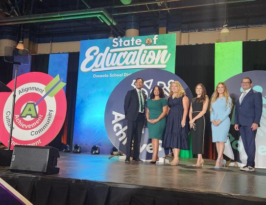 Osceola County School Superintendent Dr. Mark Shanoff shares his vision with the School Board to a crowd at Osceola Heritage Park Wednesday as part of his first State of Education address. (Photo/Ken Jackson)