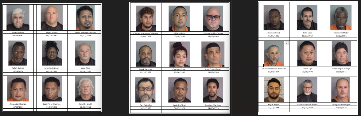 Over two dozen of the arrestees in October as part of the Osceola County Sheriff's Office's Operation Your Trick, Our Treat. (Photos/Osceola Sheriff's Office)