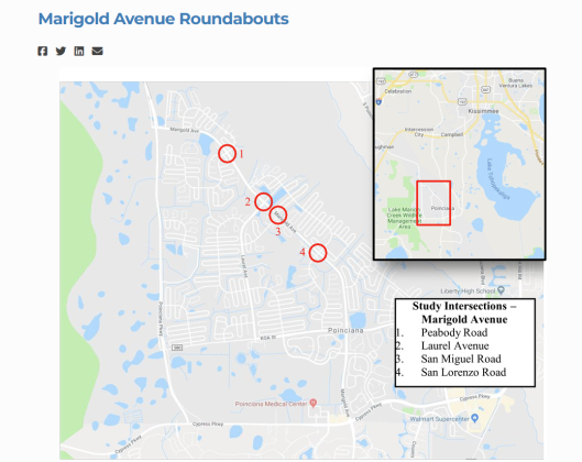 As part of Osceola County’s Marigold Avenue Improvement Project, construction is underway at four intersections. (Graphic/Osceola County)
