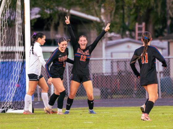 We’re in the lead! Harmony’s girls soccer team claimed the OBC championship and eight precious points to help the Longhorns push into the All-Sports race lead. (Photo/Mario Casamalhuapa)