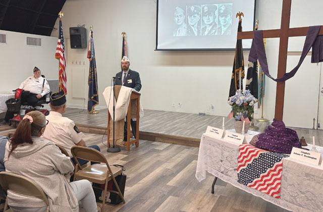 Guest Speaker Barry Roberts, Chaplain for the American Legion Department of Florida, traveled to St. Cloud from Lake City for Saturday’s observance (Credit/Terry Lloyd).