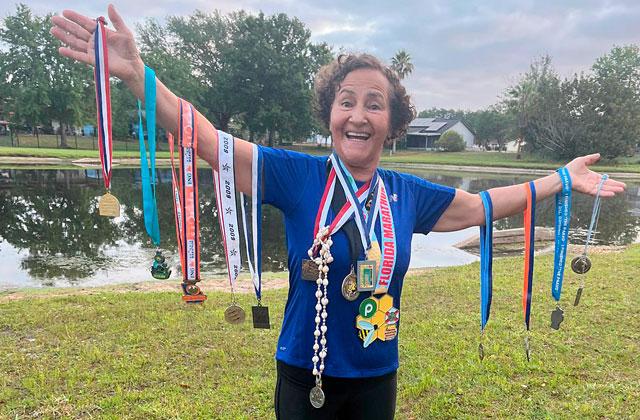 Kissimmee resident and New York native Gloria Vasquez has run marathons in all 50 states and is approaching 100 total races run—and has the medals to prove it. (Photos/Gloria DeLuca, Edwin Barrera)