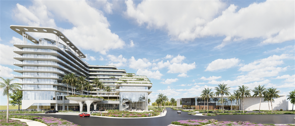 A mockup of what developers say the new hotel and convention center on the site of the current Kissimmee Civic Center will look like. (Photo/City of Kissimmee)
