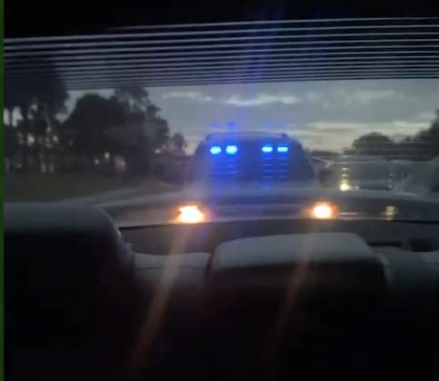 A Chevy Trailblazer flipped on blue lights and attempted to make a traffic stop in a Thursday Kissimmee incident. The driver was arrested and charged with impersonating an officer. (Photo/Osceola County Sheriff's Office)