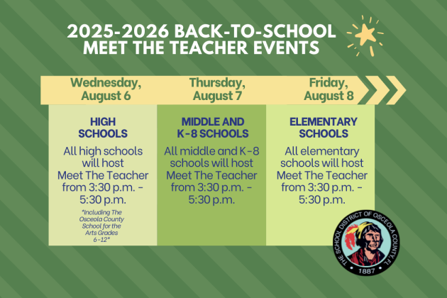 Meet The Teacher dates for 2026-27 school year set