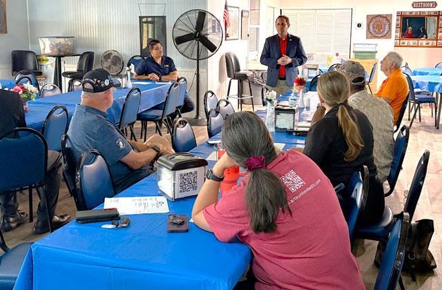 St. Cloud Mayor and Director of the Museum of Military History Chris Robertson speaks to members of the Osceola Chamber’s Warrior Coalition last Thursday. (Photo/Terry Lloyd)