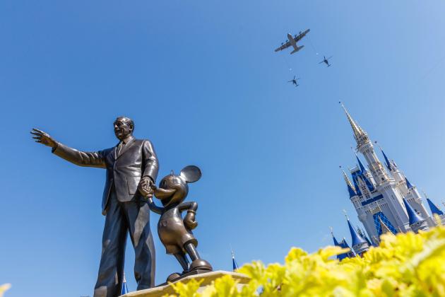 Disney World's 250th Fourth of July festivities included a U.S. Air Force flyover. (Photo/Walt Disney World)
