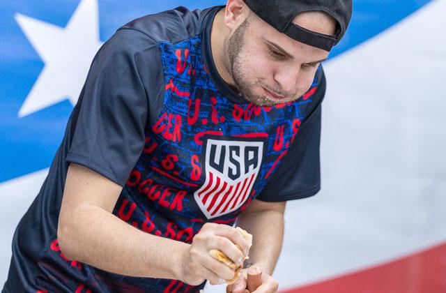 Congrats to Pedro Juarbe for winning the hot dog eating contest at St. Cloud's Fabulous Fourth of July celebration. (Photo/Taylor McFee)
