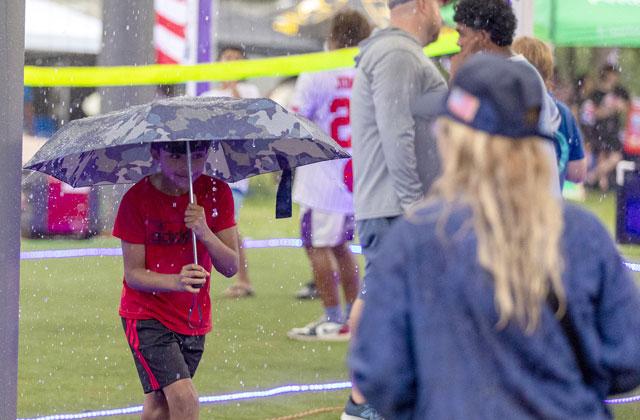 On every 4th it seems, a little rain must fall. Photo by Taylor McFee