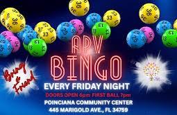 Bingo is played every Friday night at the community center