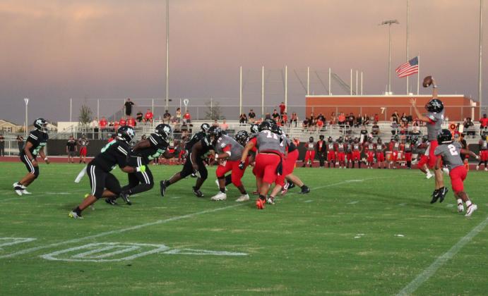 Nova Lakes' first-ever regular-season varsity snap, against Palm Bay. (Photo/Ken Jackson)