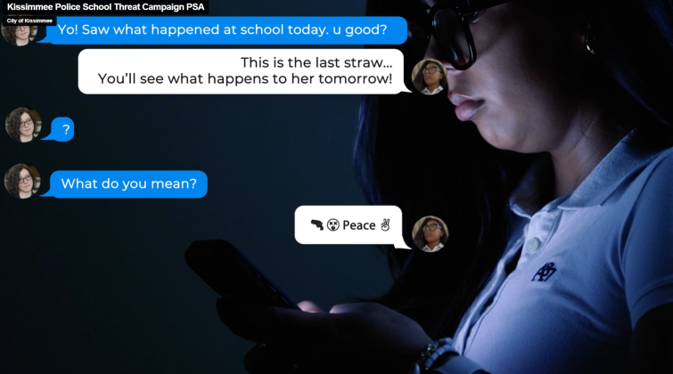 Kissimmee Police and the School District of Osceola County are working together to show how threats made in or against schools are taken seriously and investigated -- very time. (Photo/Kissimmee Police Dept.)
