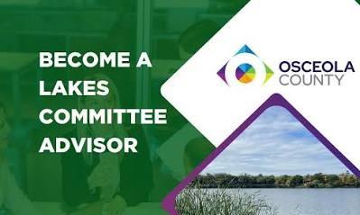 Lakes Advisory Committee members will help provide input related to the health and well-being of Osceola County’s lakes and river systems.